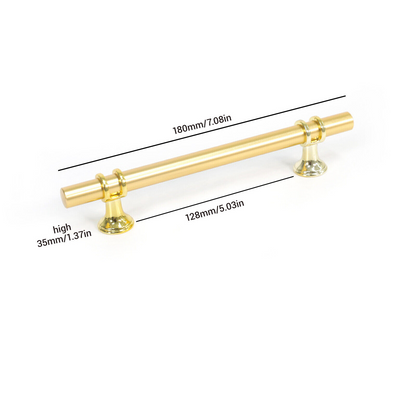 Gold Stainless Steel Kitchen Cabinet Door Handles Drawer Pulls Knobs 128mm
