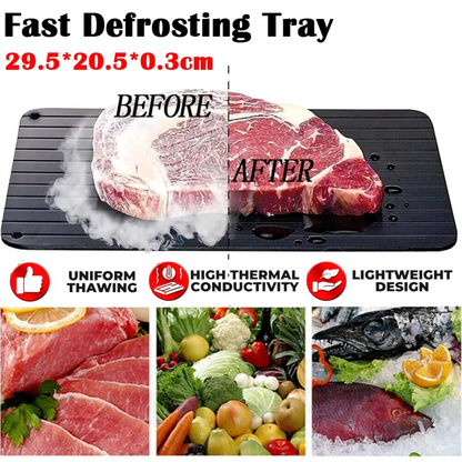 Magic Metal Defrosting Tray for Fast Natural Thawing of Frozen Food