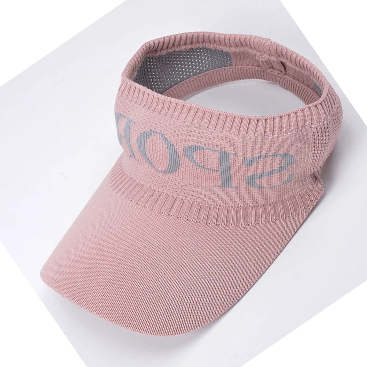 Adjustable Sports Golf Sun Hat Polyester Knitted Breathable Design Pink