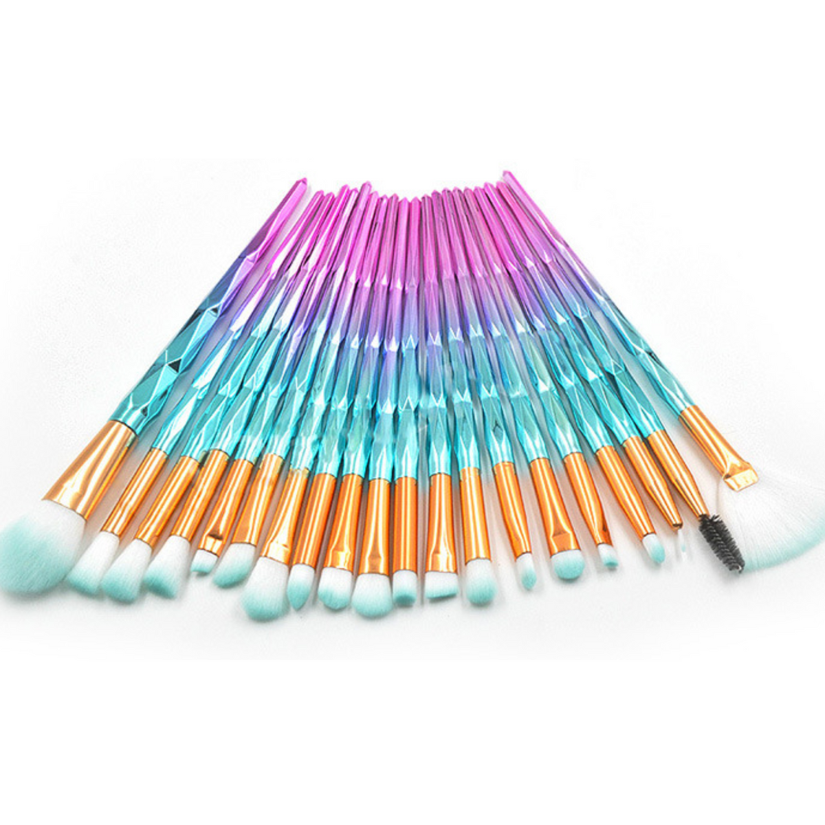 Eyeshadow Eyebrow Blending Brush Set 20PCS Eye Make-up Brushes Diamond Blue