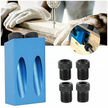 Angle Hole Locator Drill Set Wood Tool kit 57PCS 15° Pocket Hole Screw Jig Dowel