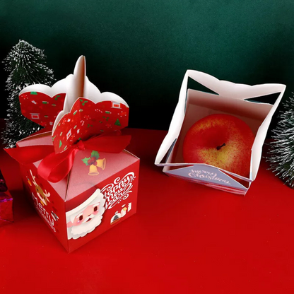 10x Christmas Gift Box Wrapping Bag Candy Boxes Party Favour Present Red