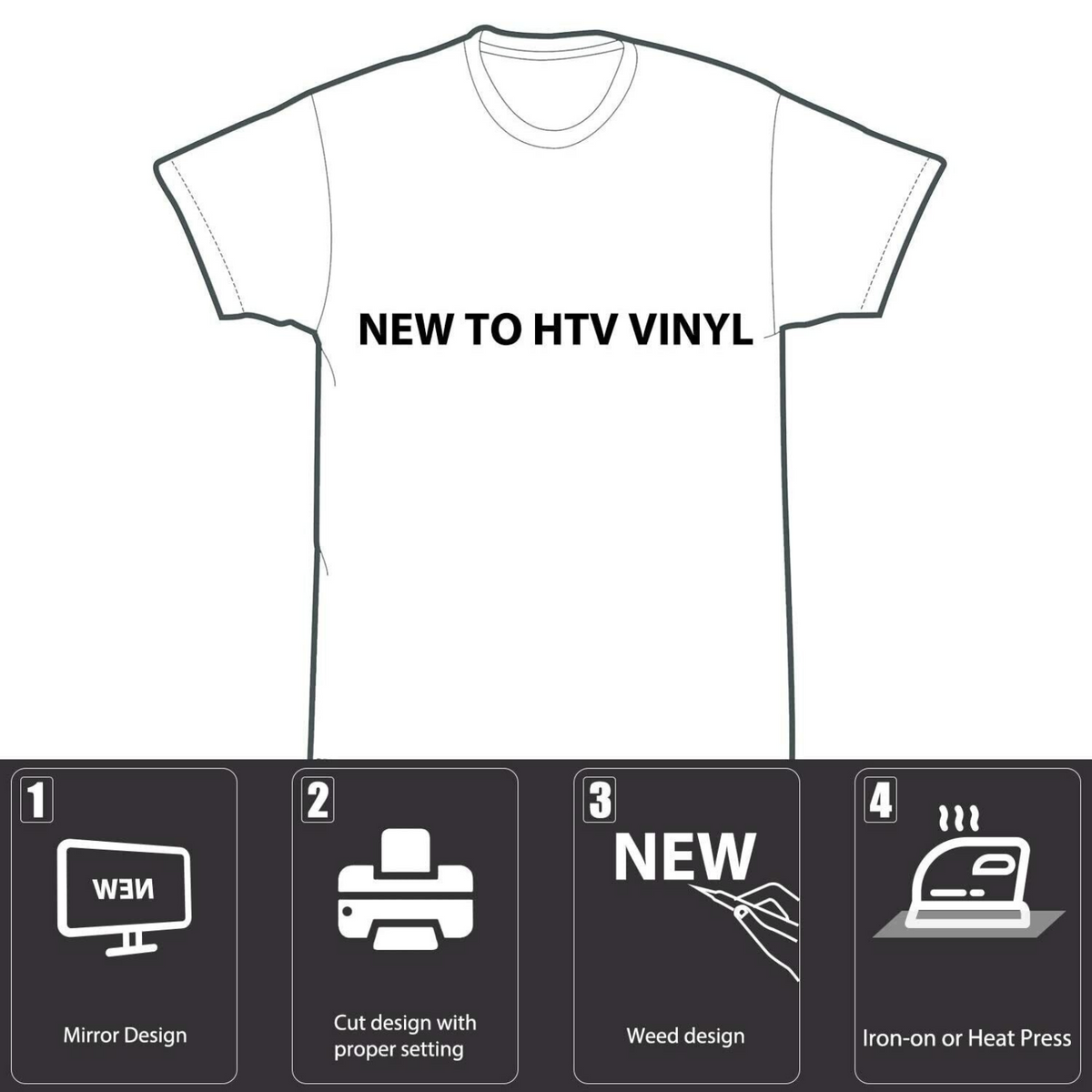 Heat Transfer Vinyl Roll Iron On Heat Press Shirts HTVRONT HTV