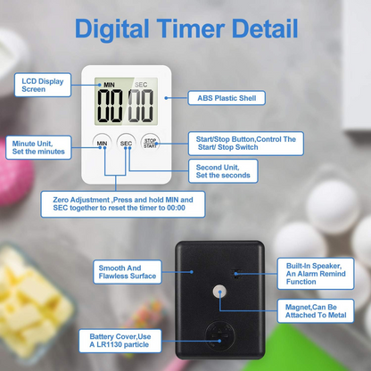 Magnetic Kitchen LCD Display 99 Minute Egg Digital Timer Countdown