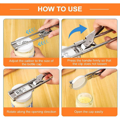 Adjustable Stainless Steel Jar Lid Gripper Bottle Opener Multifunctional Beer