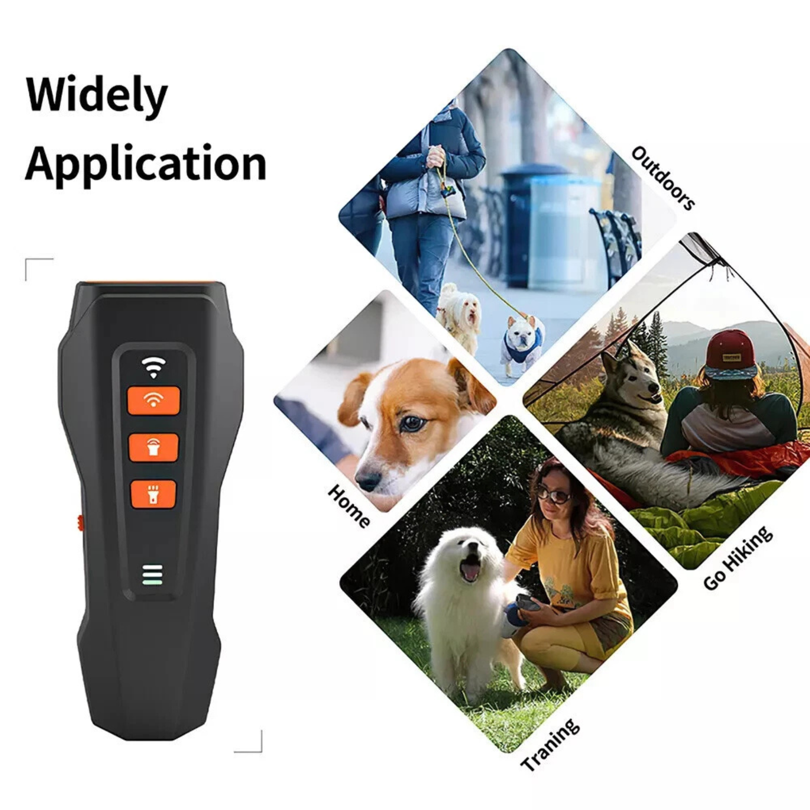 Ultrasonic Dog Trainer Stop Bark Control Repeller Anti Barking Device Tool Black