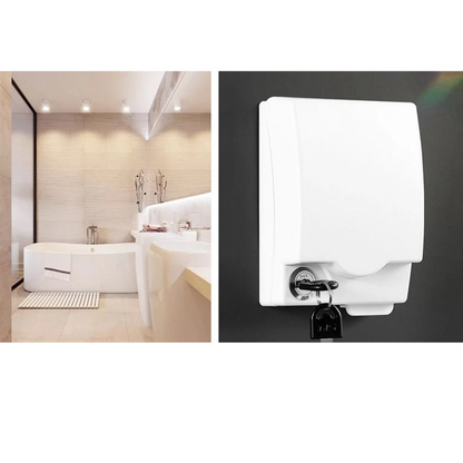White Plastic Lockable Electric Switch Protective Cover Safety Accessory