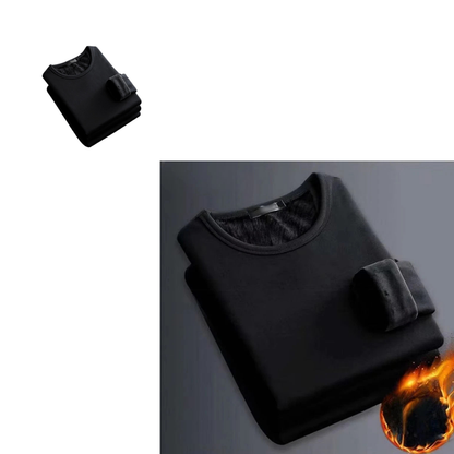 Thermal Underwear for Men Winter Ski Base Layer Warm Long Sleeve Shirt Black L
