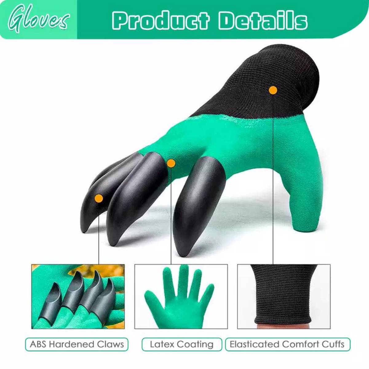 1 PAIR Weeding Safety Grip Women Men Garden Gloves With Claws Outdoor Digging