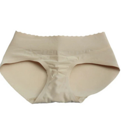 Sexy Panties Seamless Soft Underwear Padded Butt Enhancer Shaper Hip Up Beige M