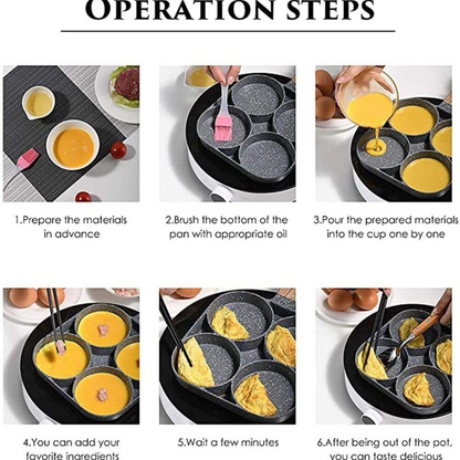 Non-stick Round Fry Egg Pancake Pan 4 Holes Frying Pan Giftbox