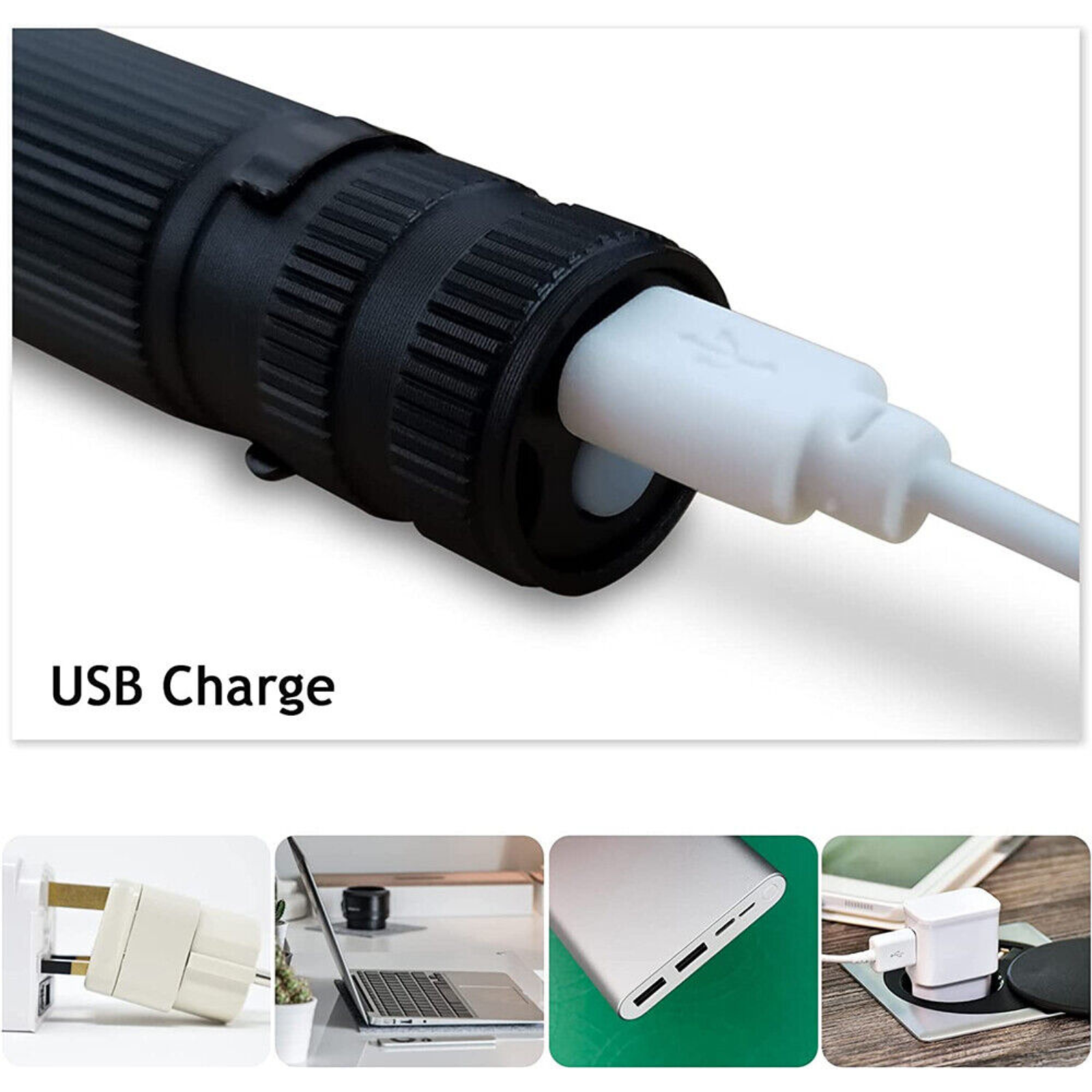 Waterproof Zoom Torch Light 990000LM LED Flashlight USB Tactical Rechargeable
