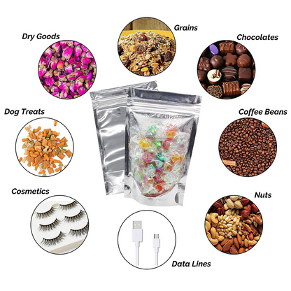 10x15cm Food Packaging Zip Seal Bags Aluminum Foil Mylar Stand Up Pouches Bags