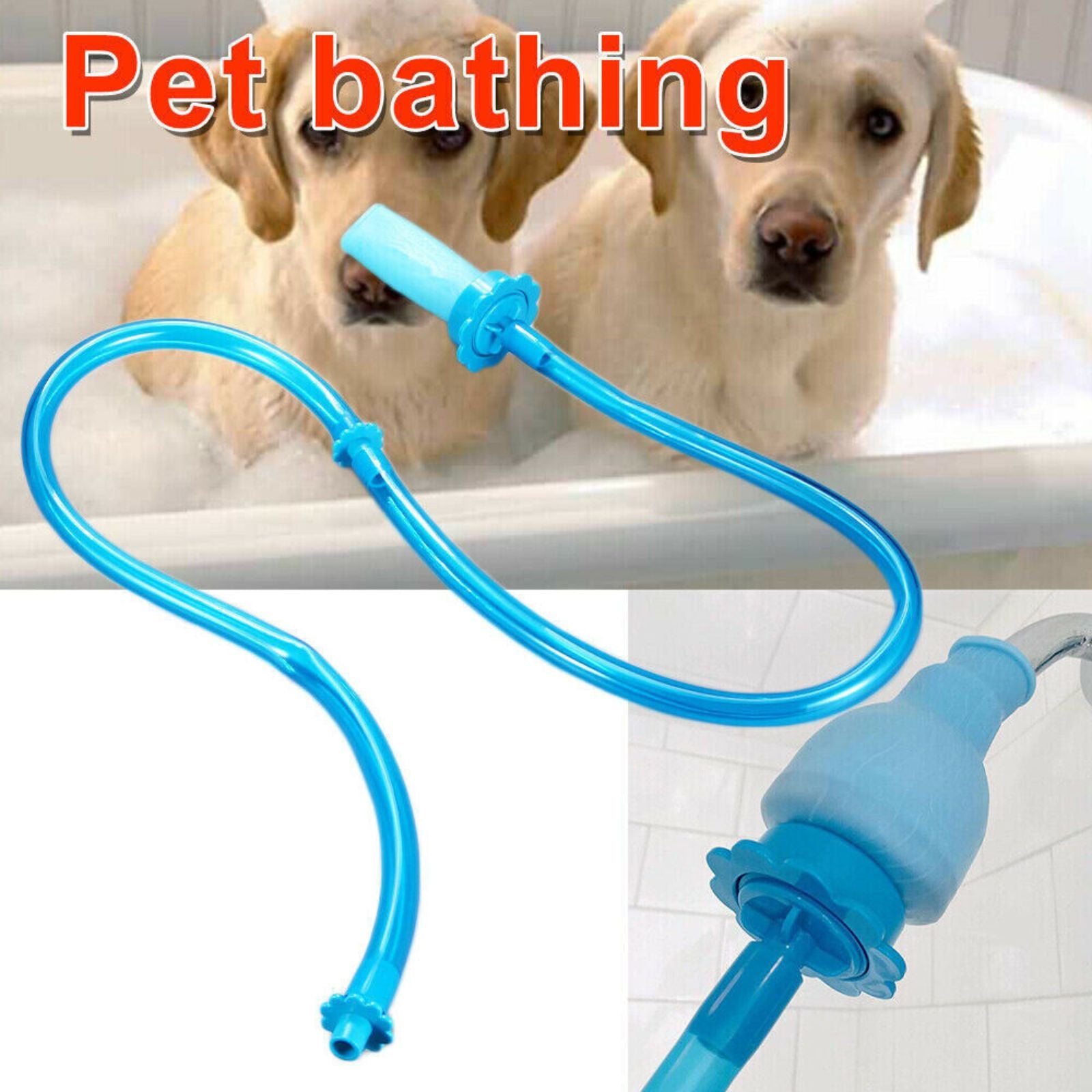 Handheld Rinser Dogs Bathing Pet Shower Connector Sprinkler Attachment Hose