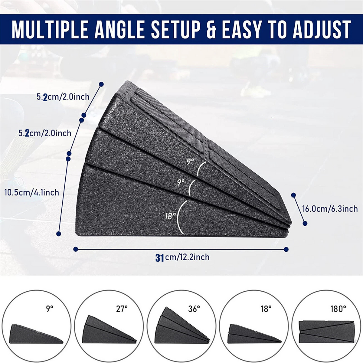 3X Adjustable Slant Squat Wedge Boards for Stretching and Calf Trainin