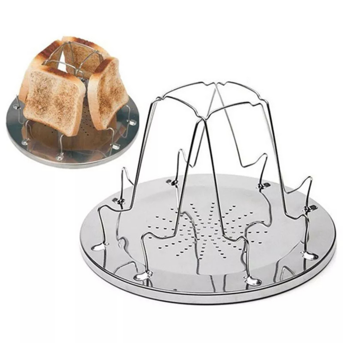 Breakfast Cooking Sandwich Folding Tray Rack Stove Toaster Outdoor Camping