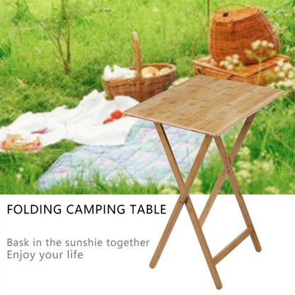 Folding Table TV Tray Furniture Foldable Bamboo Desk Workstation Home Dining