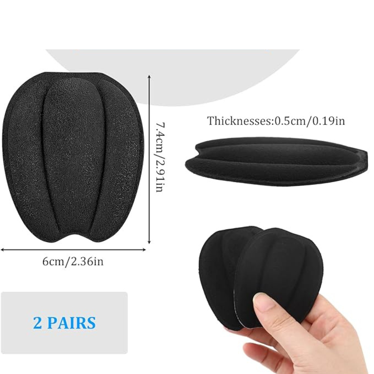 Breathable Shoe Tongue Pads Size Reducer Foam Insert Comfort Black