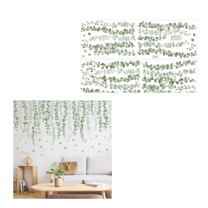 Wall Stickers Living Room Decor Plant Removeable Tropical Green Leaves #01