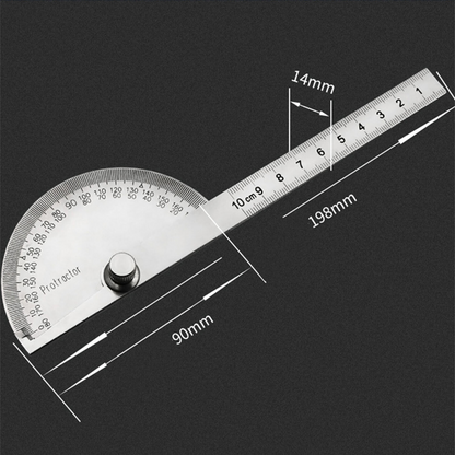 Arm Measuring Gauge Ruler Protractor Angle Finder 180 Degree Stainless Steel