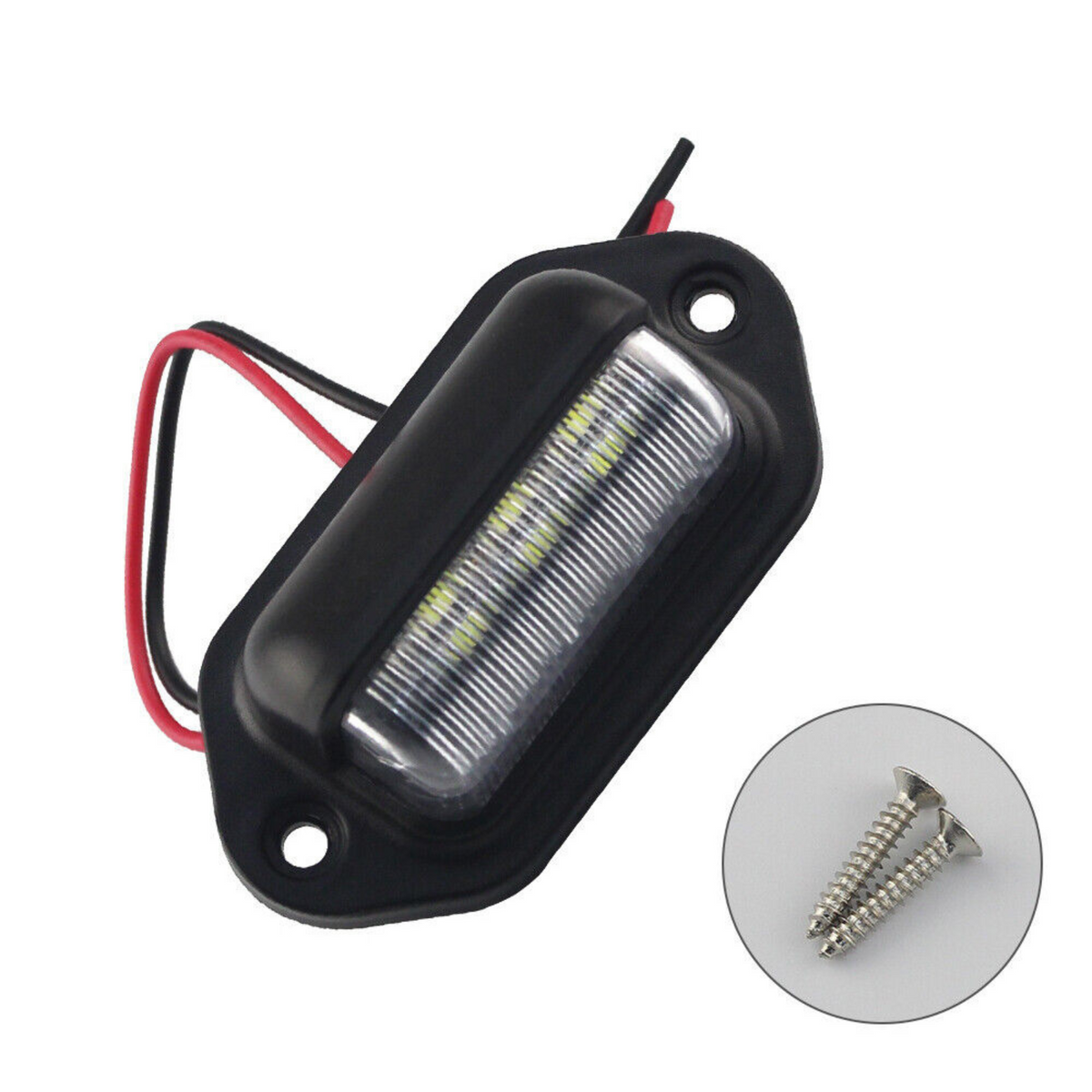 Truck SUV Trailer Lorry 12/24V 2PCS 6 LED License Number Plate Light Lamps
