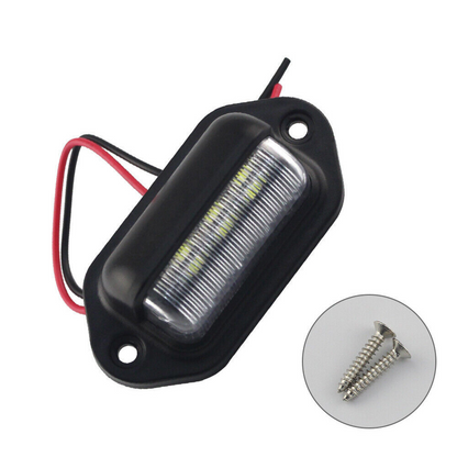 Truck SUV Trailer Lorry 12/24V 2PCS 6 LED License Number Plate Light Lamps
