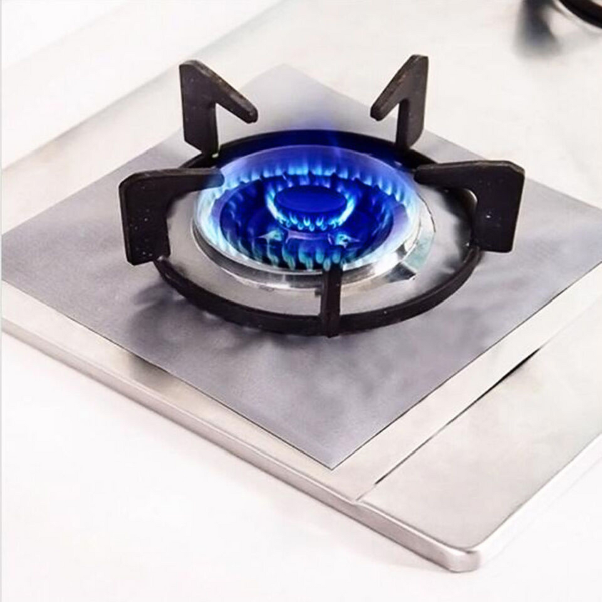 4x Burner Protector Liner Non-stick Silver Foil Gas Stove Top Covers Reusable