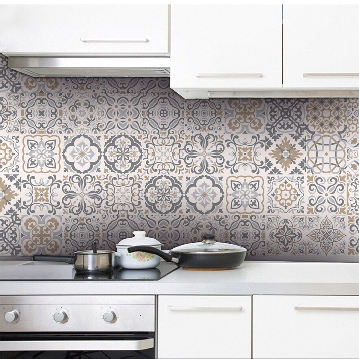 Bathroom Self-Adhesive Mosaic Kitchen Moroccan Style Wall Sticker 24pcs Tiles