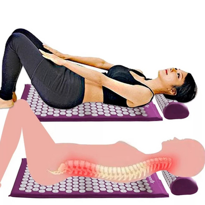 Mats Cut Pain Stress Soreness Massage Acupressure Yoga Shakti Sit Lying Purple