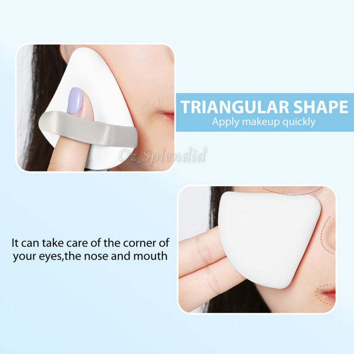 Powder Puff Cotton Sponge Make Up Tool Cosmetic Triangle Mini MakeUp White