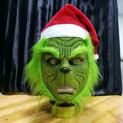 Green Grinch Costume Party Funny Mask for Holiday Monster Xmas Events