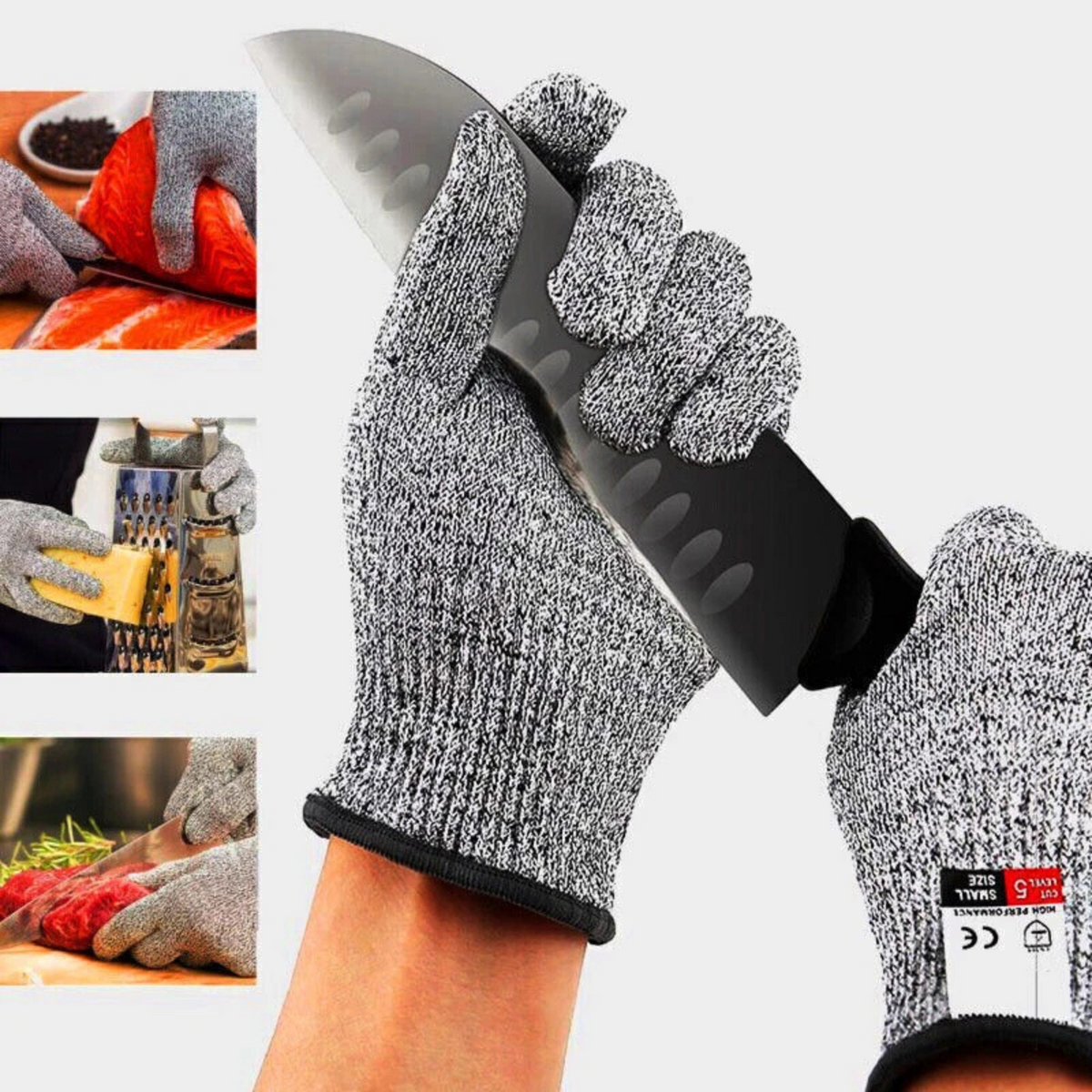 Wire Metal Mesh Butcher Gloves Safety Stainless Steel Cut Proof Stab Resistant L