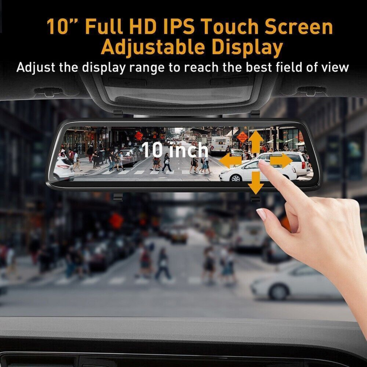 10" Front Rear View Cam Car DVR 1080P Dash Camera Tail Reversing Mirror Recorder
