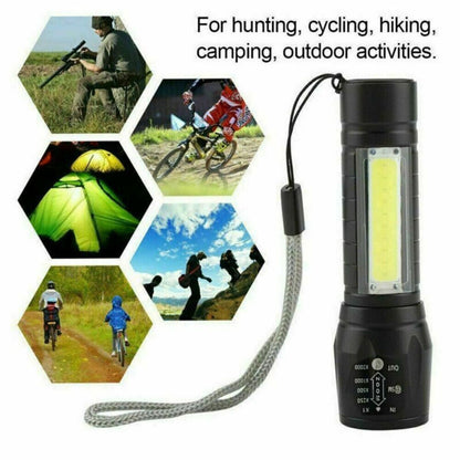 1200000lm LED Flashlight USB Rechargeable Tactical Light 2pcs Super Bright Torch
