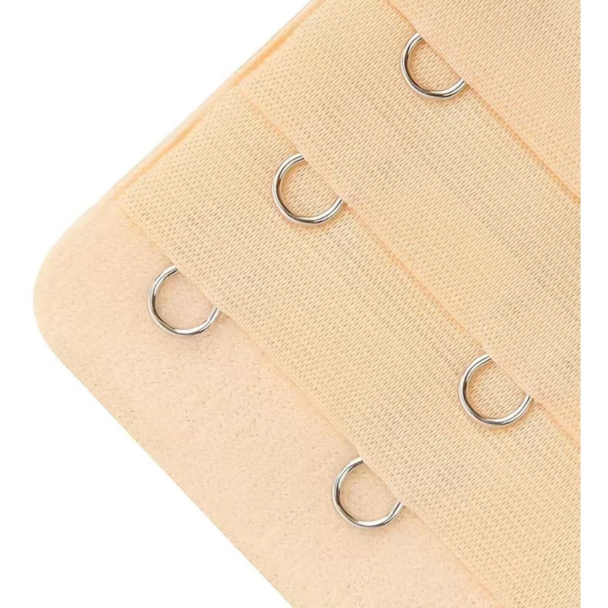 2 Hooks Ladies Plus Size Clip On Bra Extender Extension Maternity Strap Beige