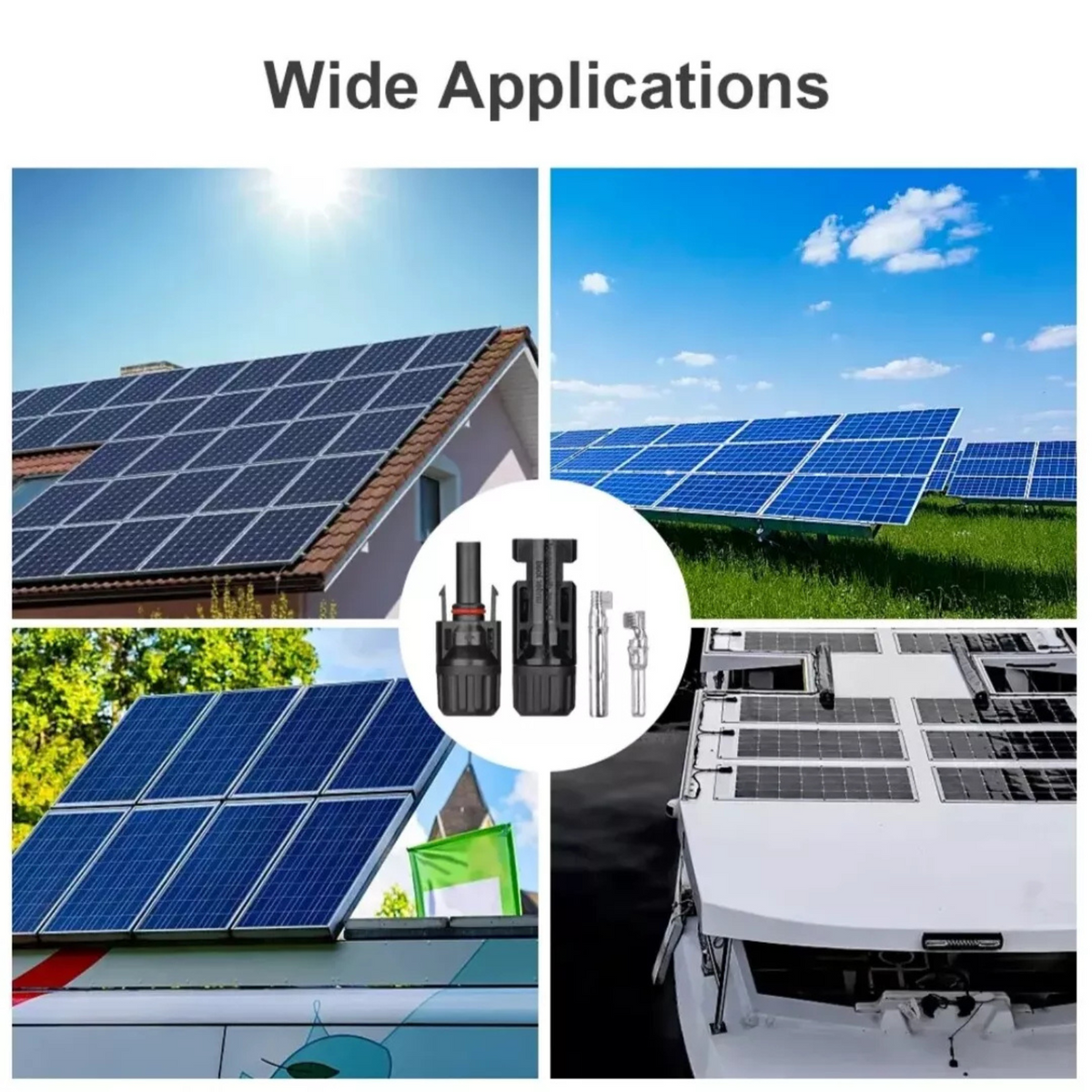 IP67 Solar Panel Connectors 5Pairs Male Female Cable Waterproof