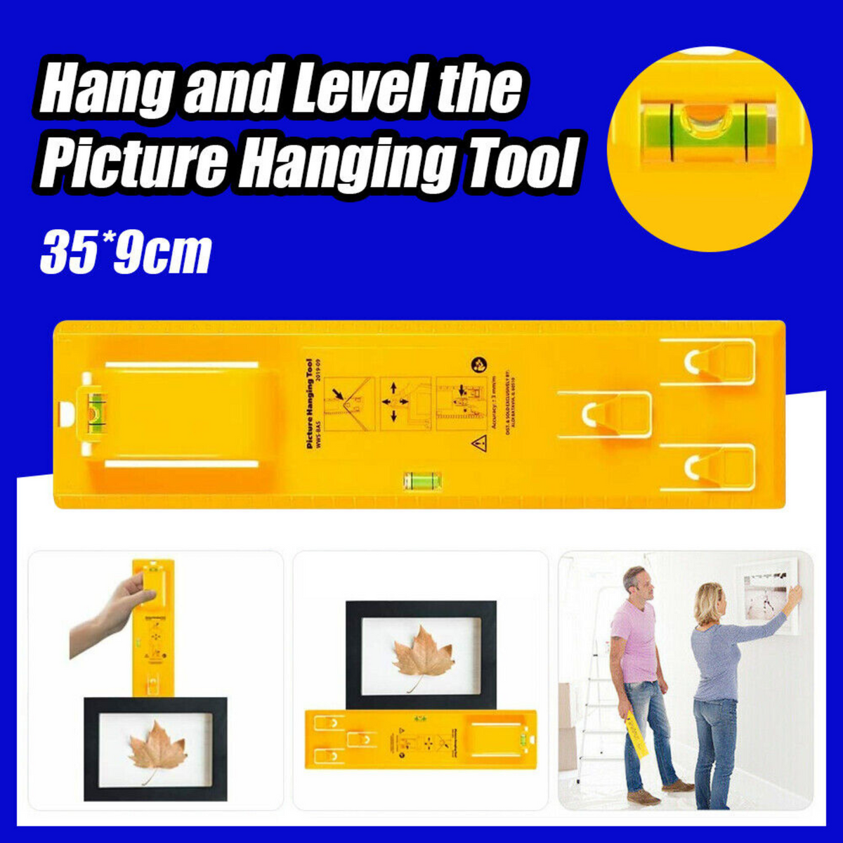 Easy Wall Photo Hanging Level Ruler Picture Hanging Tools Frame Hanger