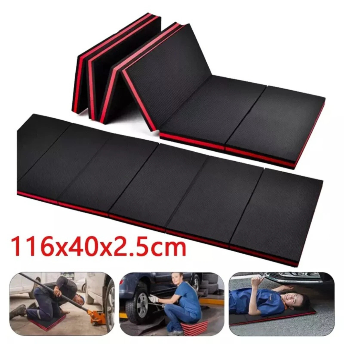 Waterproof Mechanic Folding Kneeling Pad Red Thick Foam Mat for Workshop