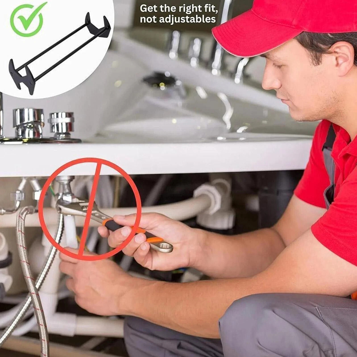 Universal Basin Wrench Sink Plumber Faucet Tool 2x Set A+B