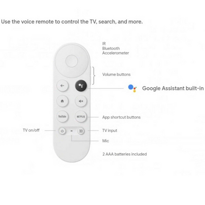 Google TV Voice Bluetooth IR Remote Control New Replacement For Chromecast