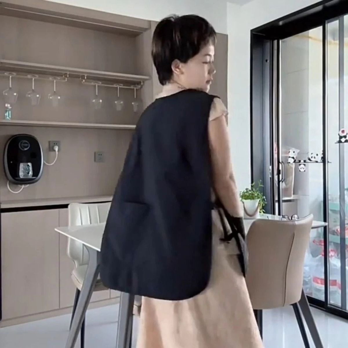 Coffee House Black Apron Breathable Sleeved Uniform Work Wear Protective
