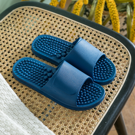 Therapy Shoes Feet Slippers Sandals Acupressure Reflexology Navy Blue