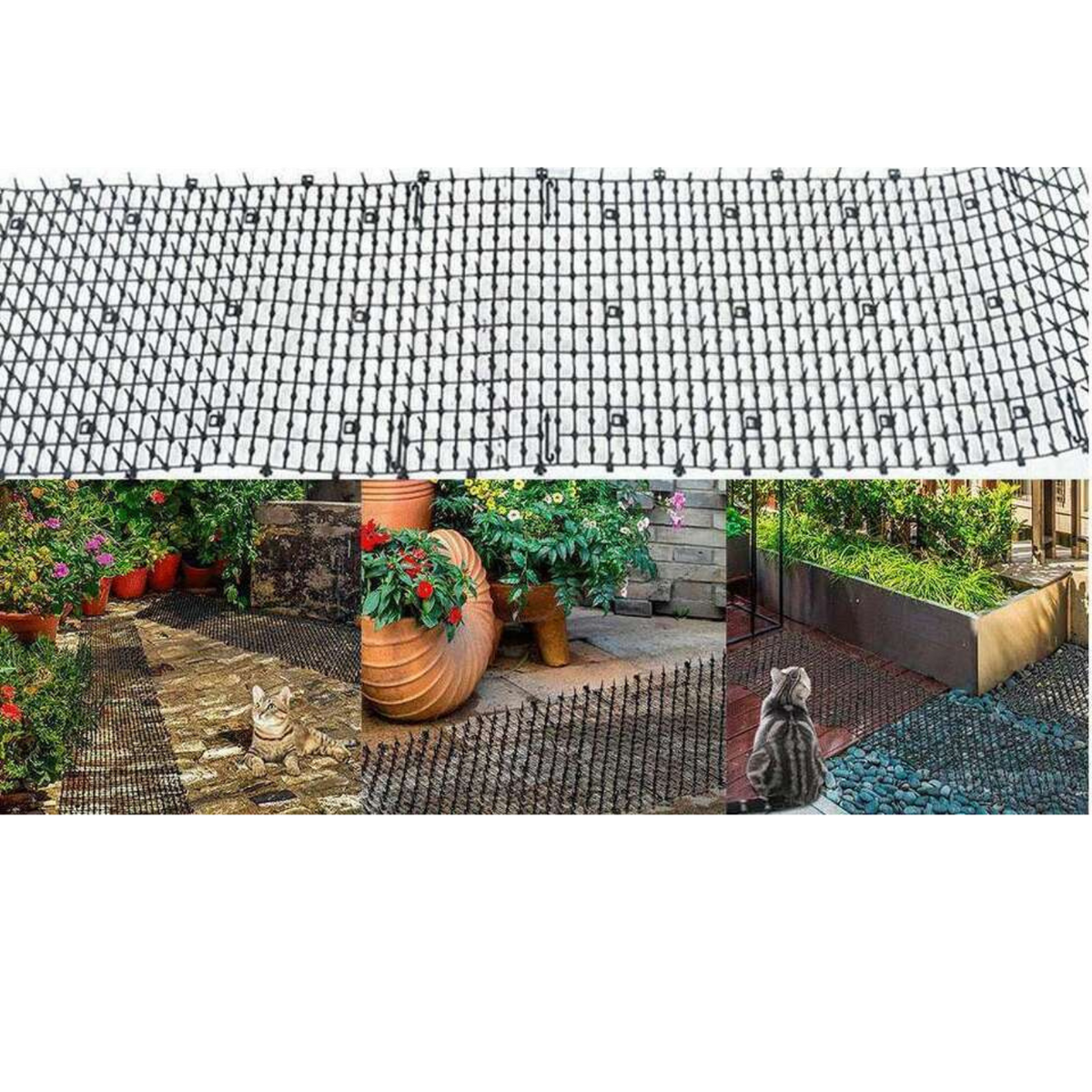 Garden Protector Keep Away 4M Cat Scat Mat Spikes 400x30cm Anti-Cat Animal