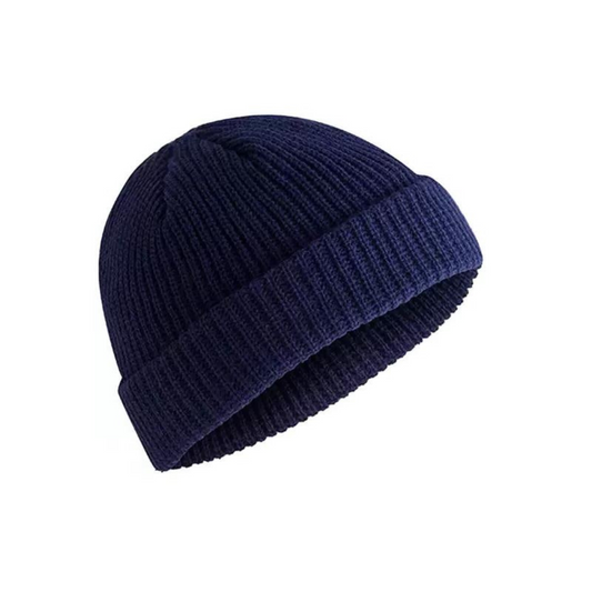 Navy Soft Knitted cap Fashion Beanie Winter Spring Hat Men Women