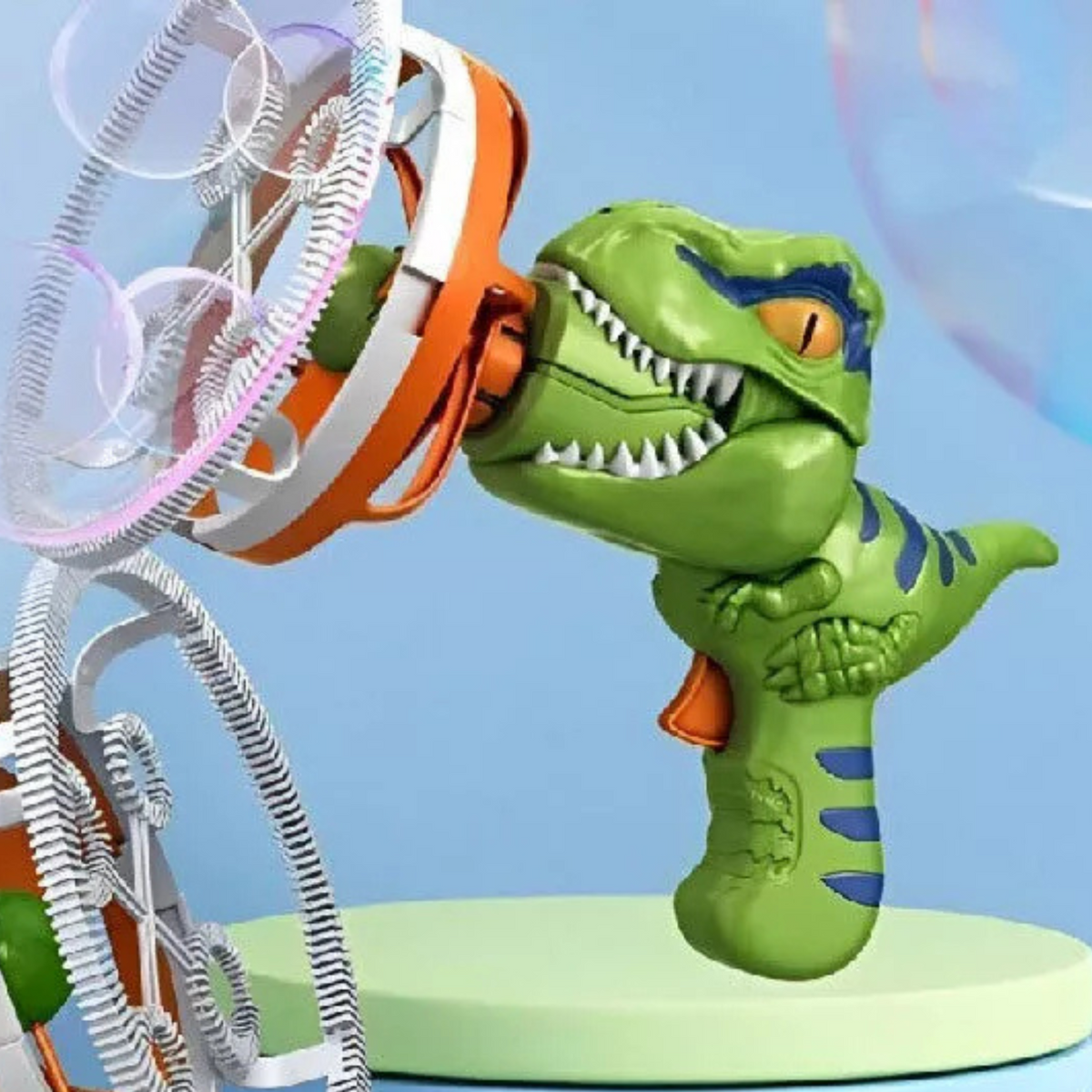 Bubble Toy Machine Kids Outdoor Automatic Blower Dinosaur Bubble Gun Green