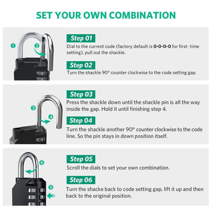 Outdoor Waterproof Padlock Gate Locker Hasp Combination Lock 4 Digit