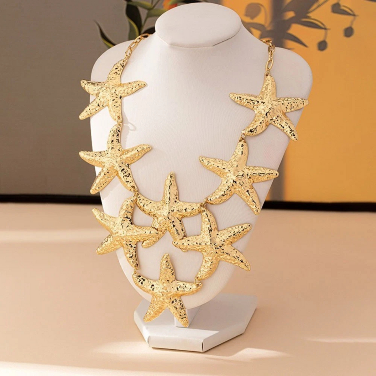 Choker Punk Necklace Metal Stud Earrings Gold Set Trendy Edgy Fashion Accessory