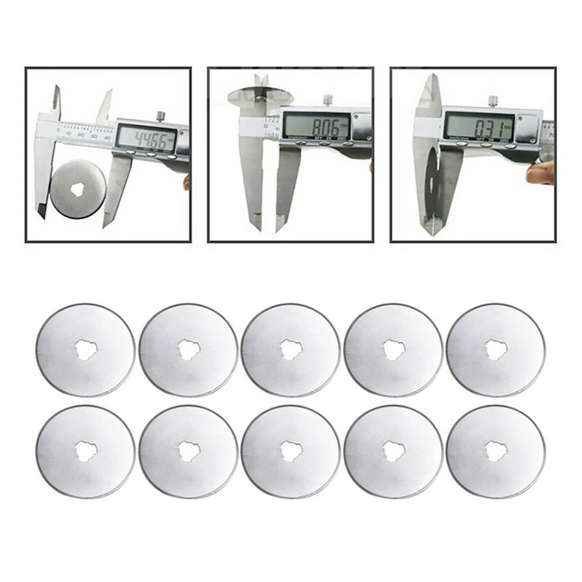 Rotary Cutter Refill Blades Set of 10 with Storage Box for Fabric Cutting