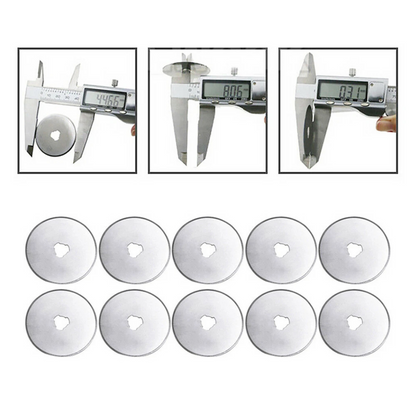 Rotary Cutter Refill Blades Set of 10 with Storage Box for Fabric Cutting