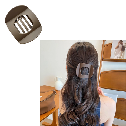 Elegant Hairpin For Women Arc Shaped Hair Claw Clip Flat Hair Barrettes Brown